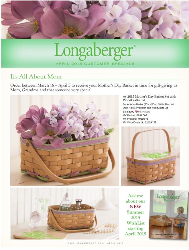 longaberger mother's day basket 2015