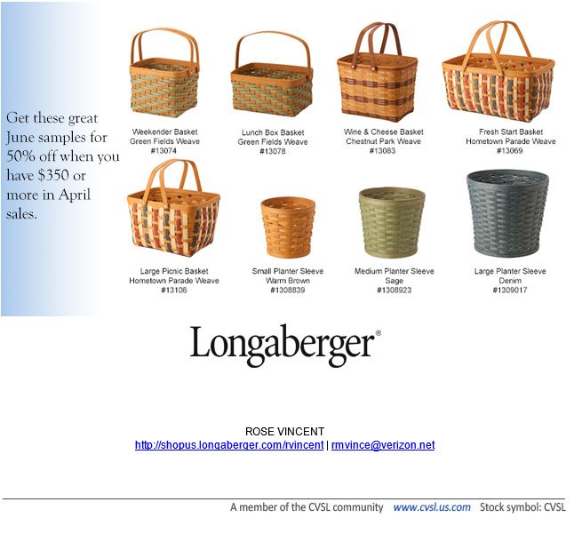 longaberger consultant Rose Vincent